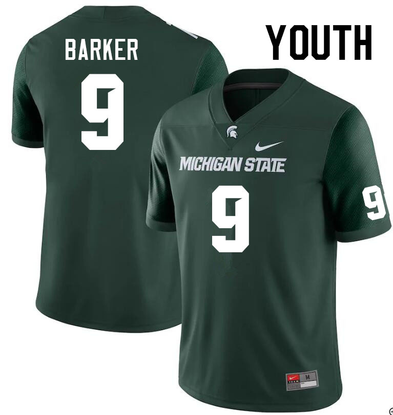 Youth #9 Daniel Barker Michigan State Spartans College Football Jerseys Sale-Green